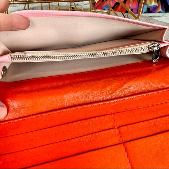 CHRISTIAN DIOR Magenta Pink Leather Cannage Long Wallet Crossbody with C… - Picture 6 of 16